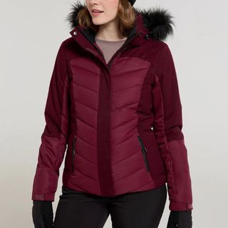 burgundy ski jacket