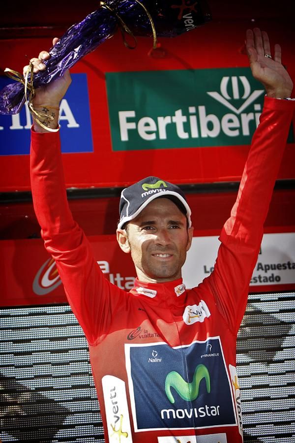 Alejandro Valverde (Movistar) in the Vuelta leader's jersey after stage 3