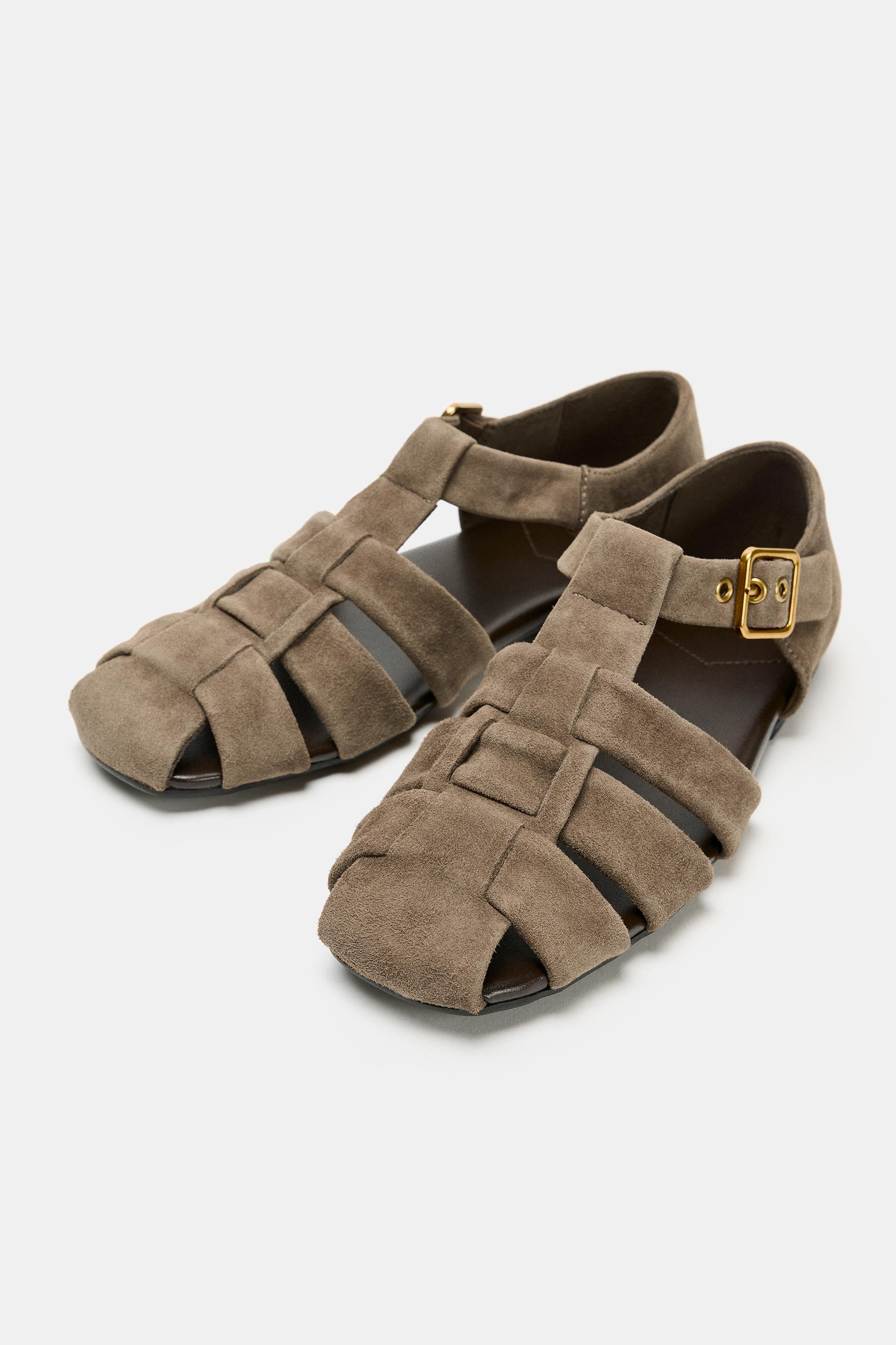 Suede Cage Sandals