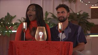 Whitney and Lochan in the Love Island 2023 villa during the 'Graftie' awards