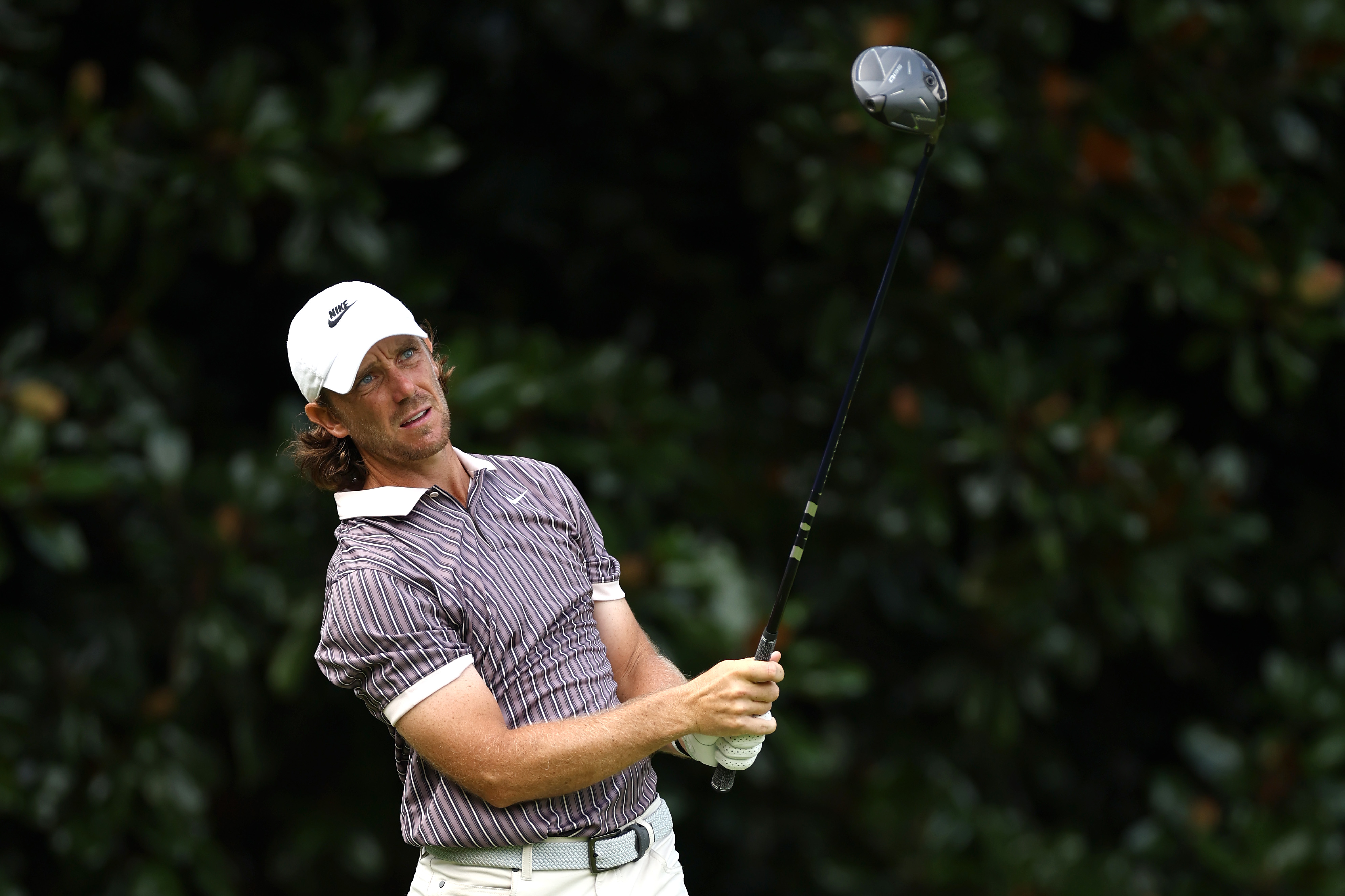 Tommy Fleetwood hits a driver