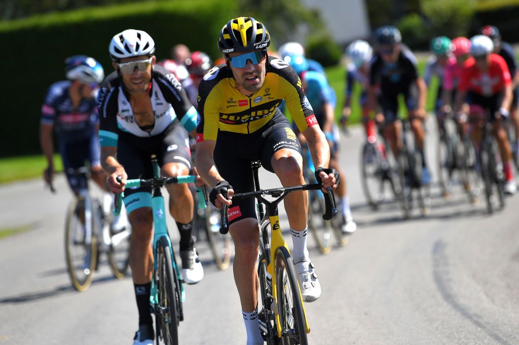 HOUFFALIZE BELGIUM SEPTEMBER 04 Tom Dumoulin of Netherlands and Team Jumbo Visma competes during the 17th Benelux Tour 2021 Stage 6 a 2076km stage from OttigniesLouvainlaNeuve to Houffalize BeneluxTour on September 04 2021 in Houffalize Belgium Photo by Luc ClaessenGetty Images