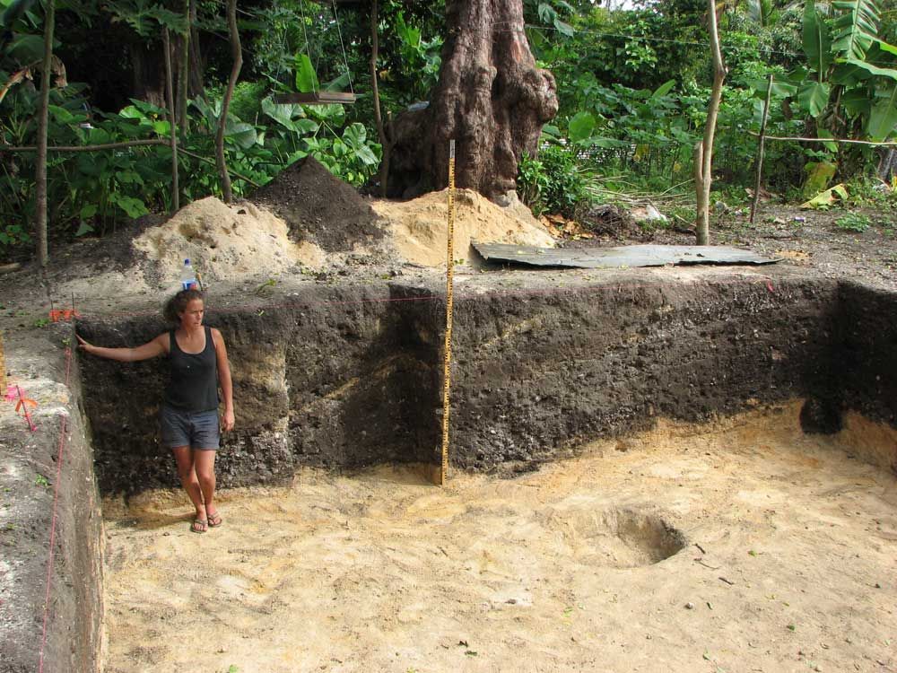 While excavating, researchers found a coral file artifact from within the beach.