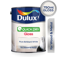 Dulux Quick Dry Gloss Paint For Wood And Metal - Pure Brilliant White 750Ml | Was £10.49 now £8.99 at Amazon | Save £1.50