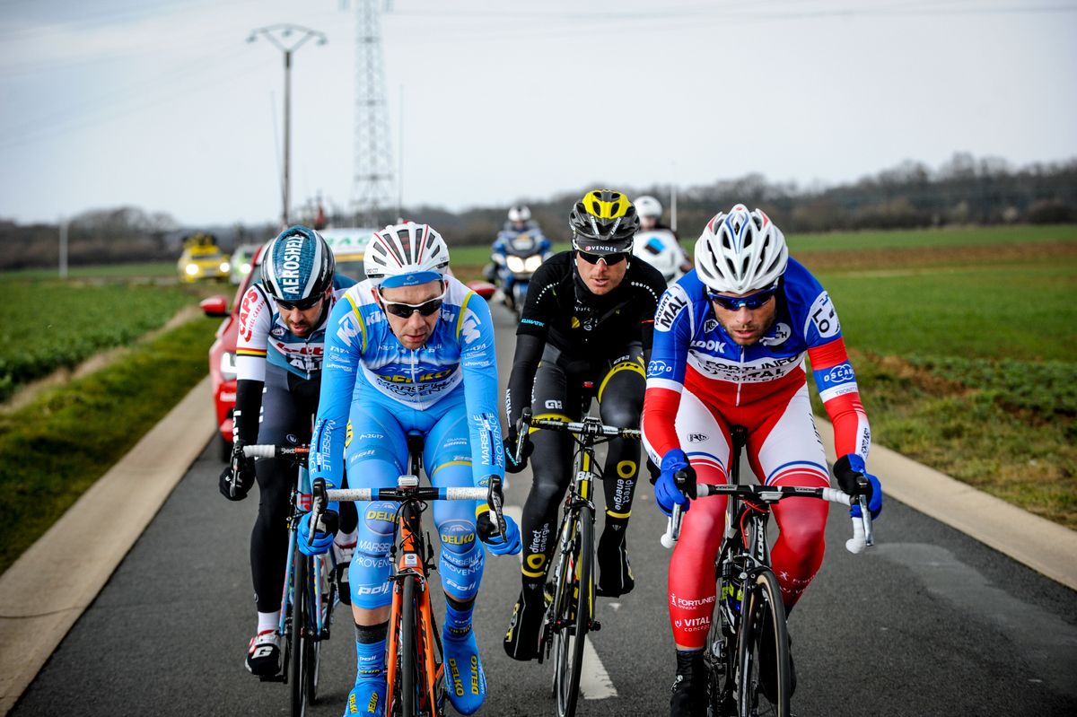 French champion Steven Tronet (Fortuneo-Vital Concept) and Thierry Hupond (Delko Marseille Provence KTM) lead the breakaway