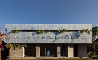 The light blue façade of Bali's Museum of Space Available