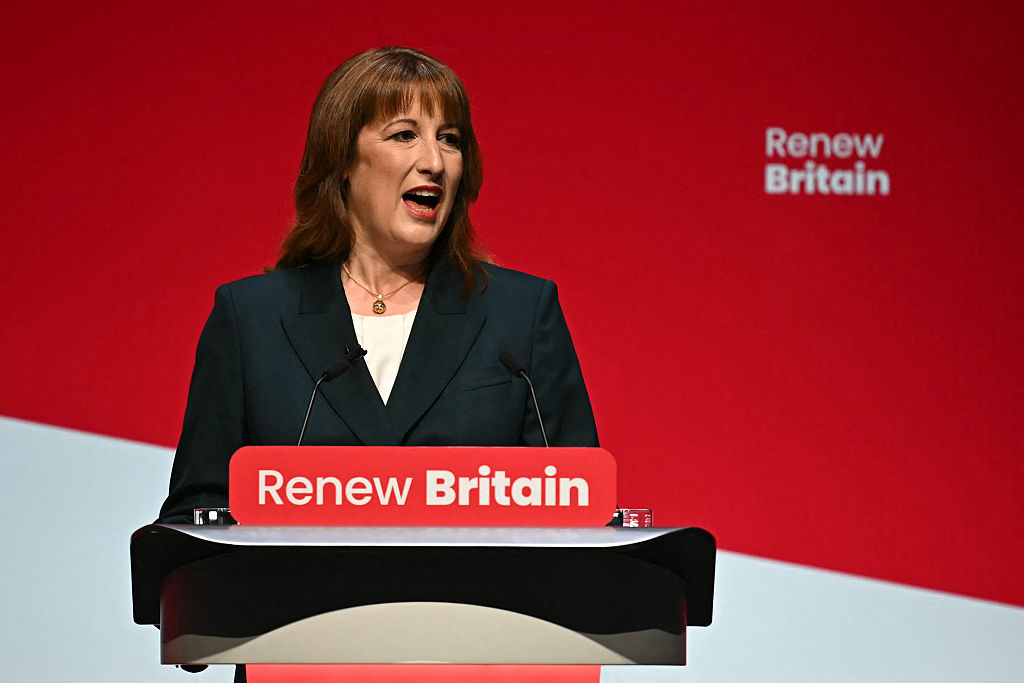 Rachel Reeves speaking at Labour Conference