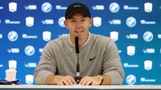 Rory McIlroy talks to the media before the BMW PGA Championship 