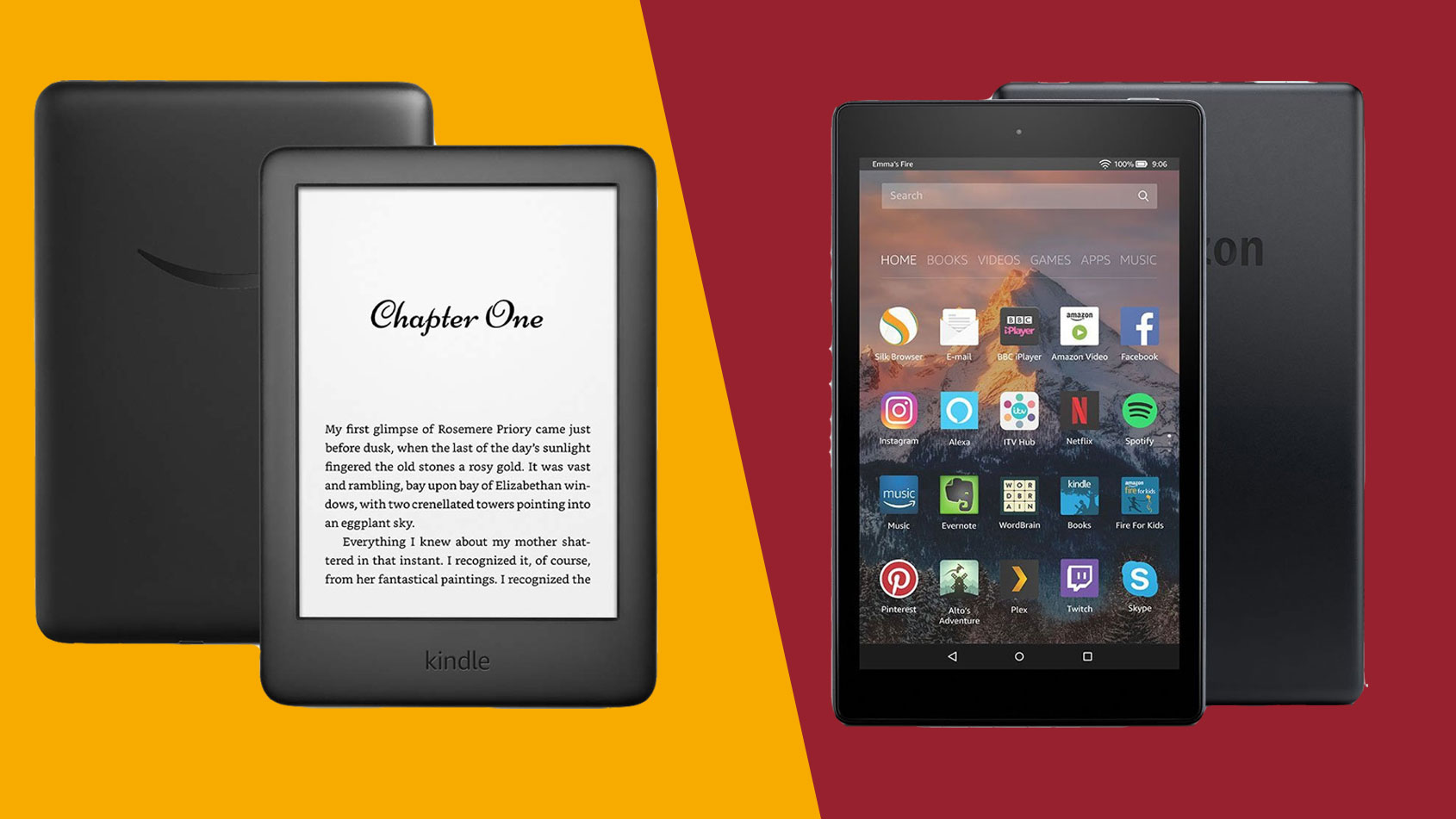 Comparaison vidéo Kindle Paperwhite contre tablette Fire