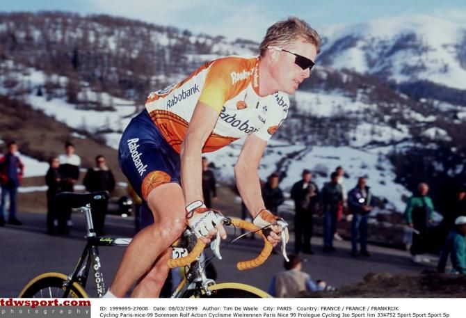 Rolf Sorenson (Rabobank) shows off his climbing legs in 1999