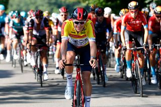 KRAKOW POLAND AUGUST 05 Ethan Hayter of United Kingdom and Team INEOS Grenadiers Yellow Leader Jersey competes during the 79th Tour de Pologne 2022 Stage 7 a 1778km stage from Valsir to Krakow TdP22 WorldTour on August 05 2022 in Krakow Poland Photo by Bas CzerwinskiGetty Images