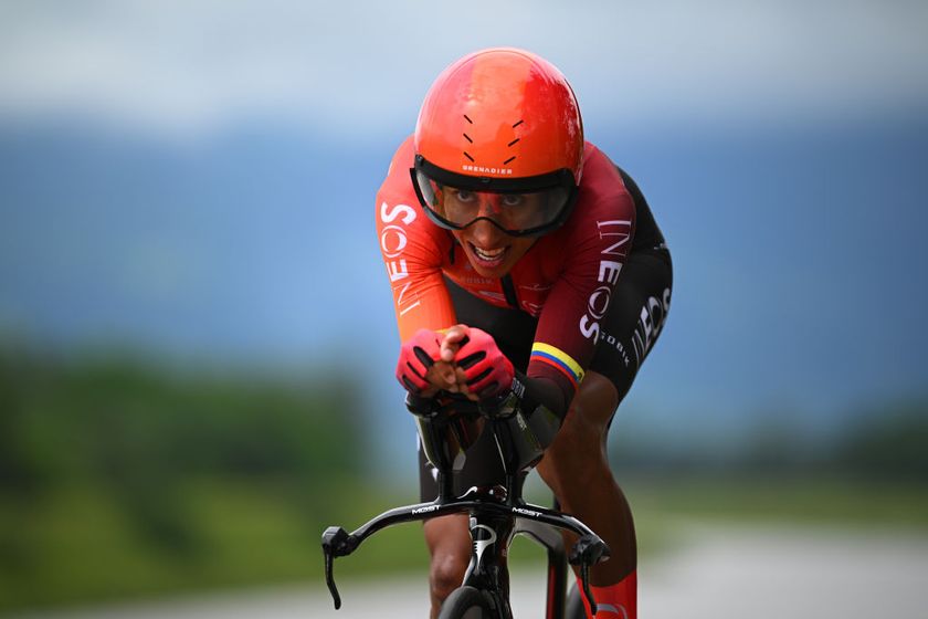 VADUZ LIECHTENSTEIN JUNE 09 Egan Bernal of Colombia and Team INEOS Grenadiers sprints during the 87th Tour de Suisse 2024 Stage 1 a 477km individual time trial stage from Vaduz to Vaduz UCIWT on June 09 2024 in Vaduz Liechtenstein Photo by Tim de WaeleGetty Images