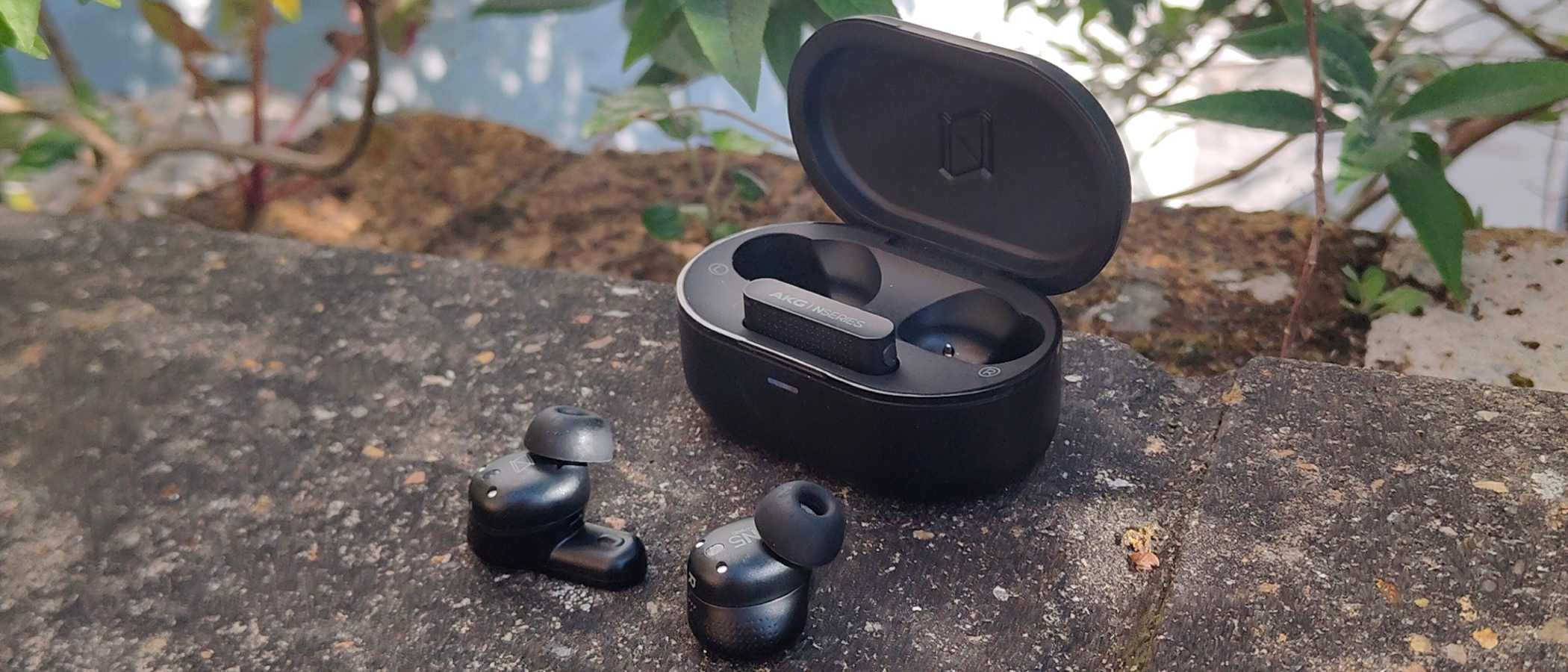 The AKG N5 on a stone wall