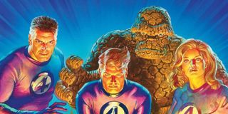 Fantastic Four posing in Marvel Comics art