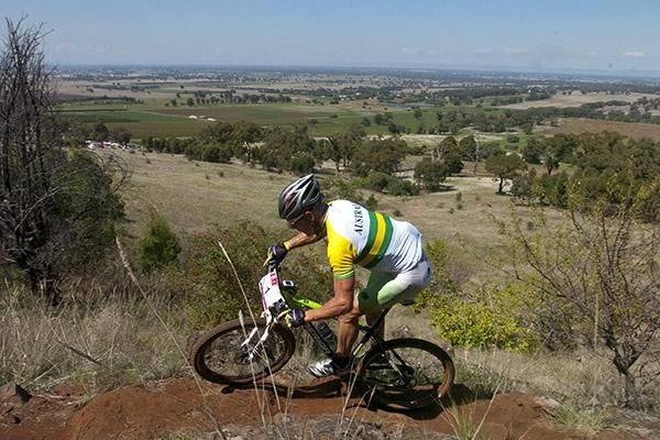 Cross country star Chris Jongewaard at the top of the course on Mt.Major.