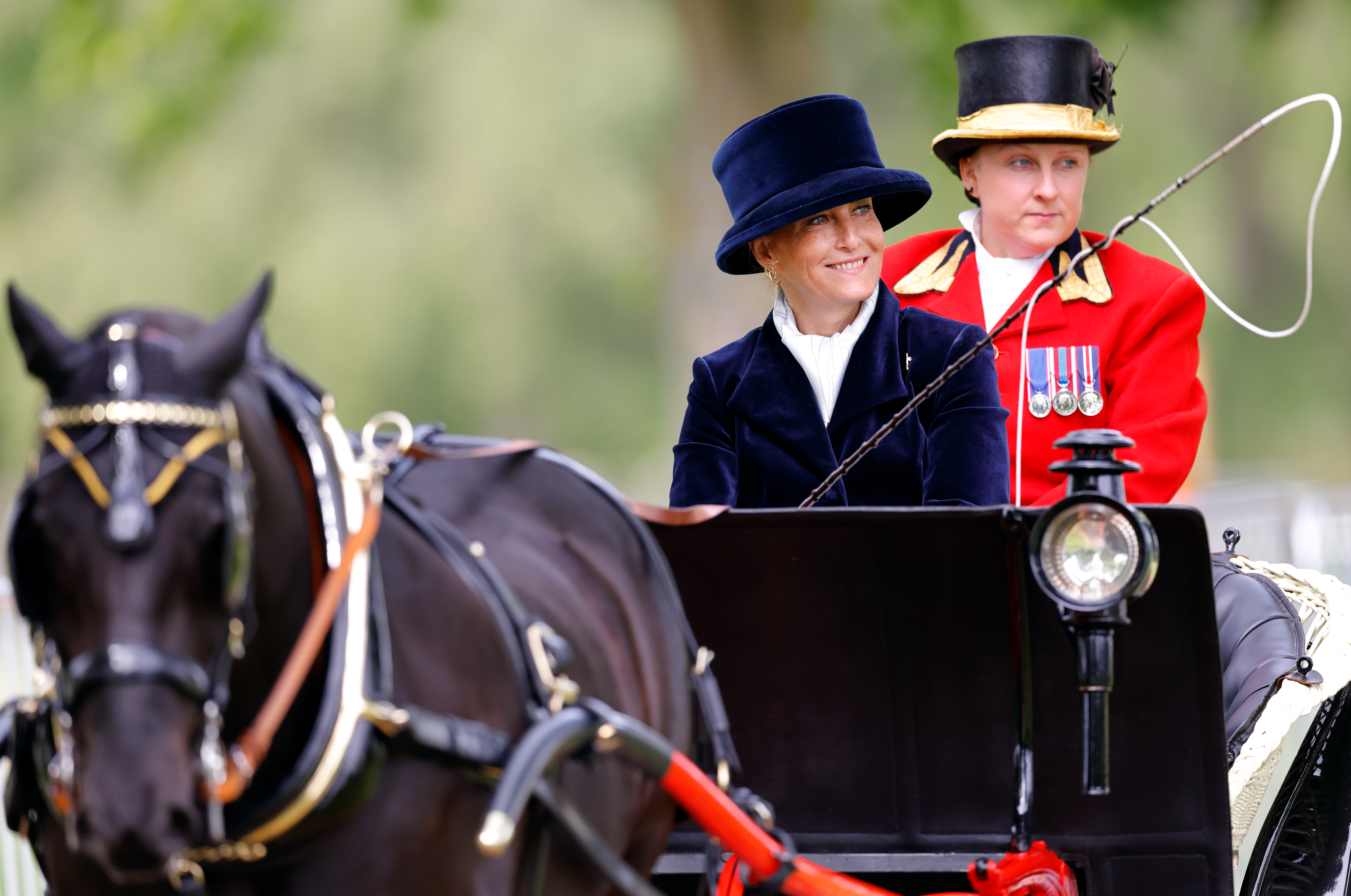 Duchess Sophie driving a horse drawn carriage