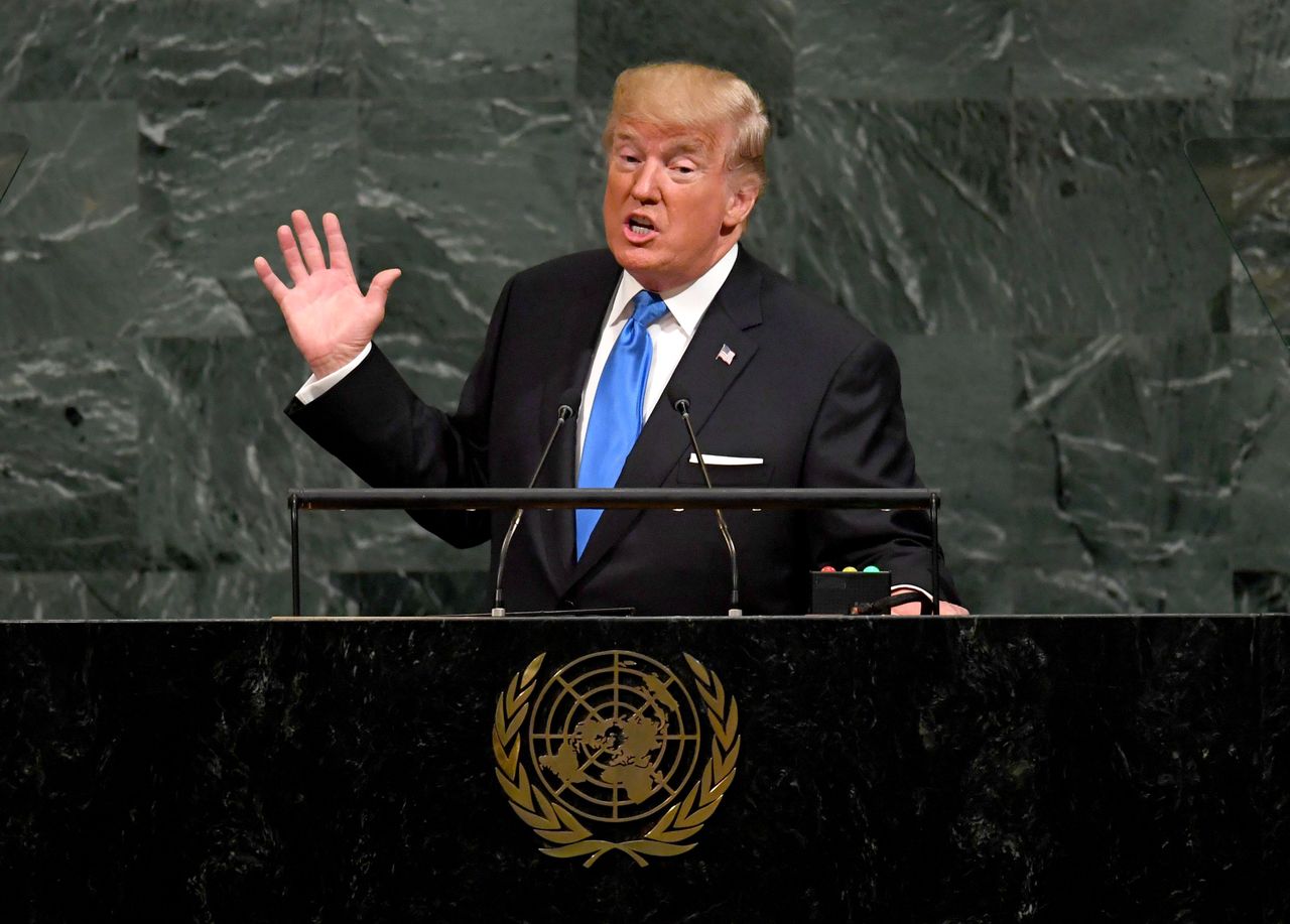 President Trump speaks at the United Nations.