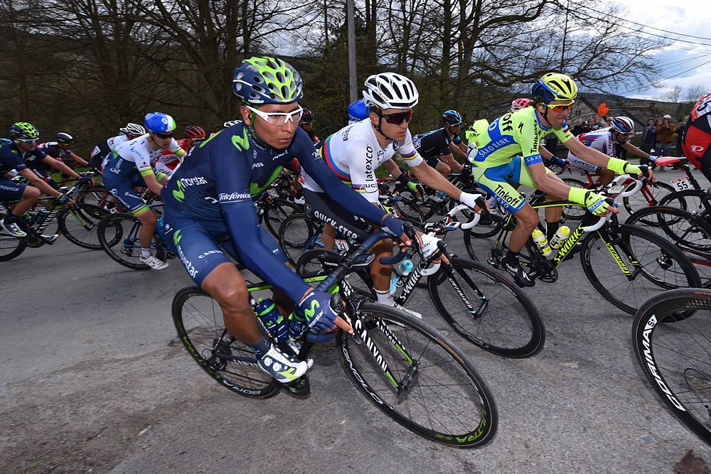 The field together at Liege-Bastogne-Liege