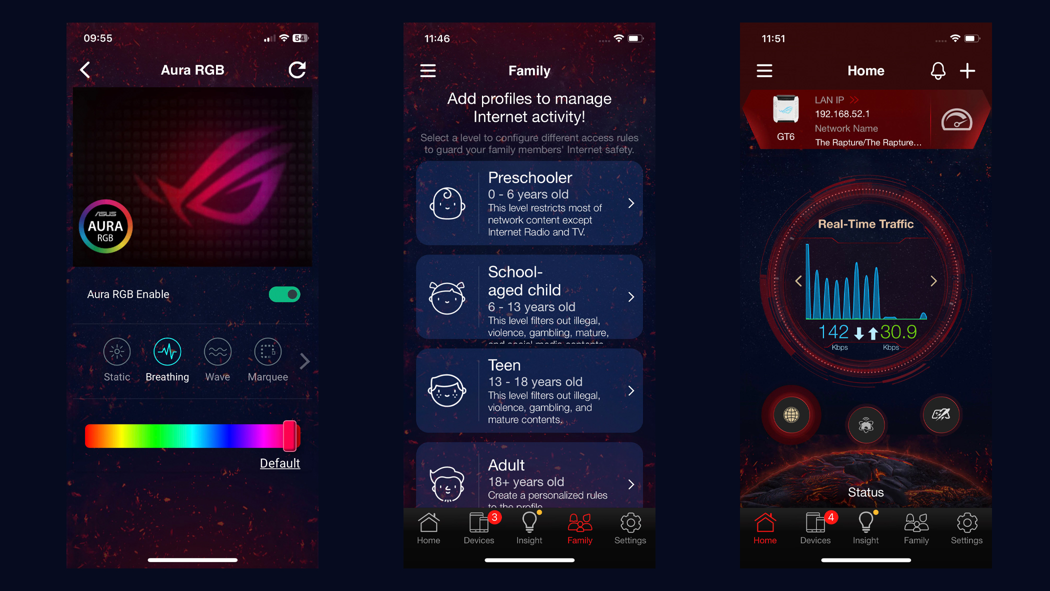 Asus RoG Rapture GT6 app screenshot