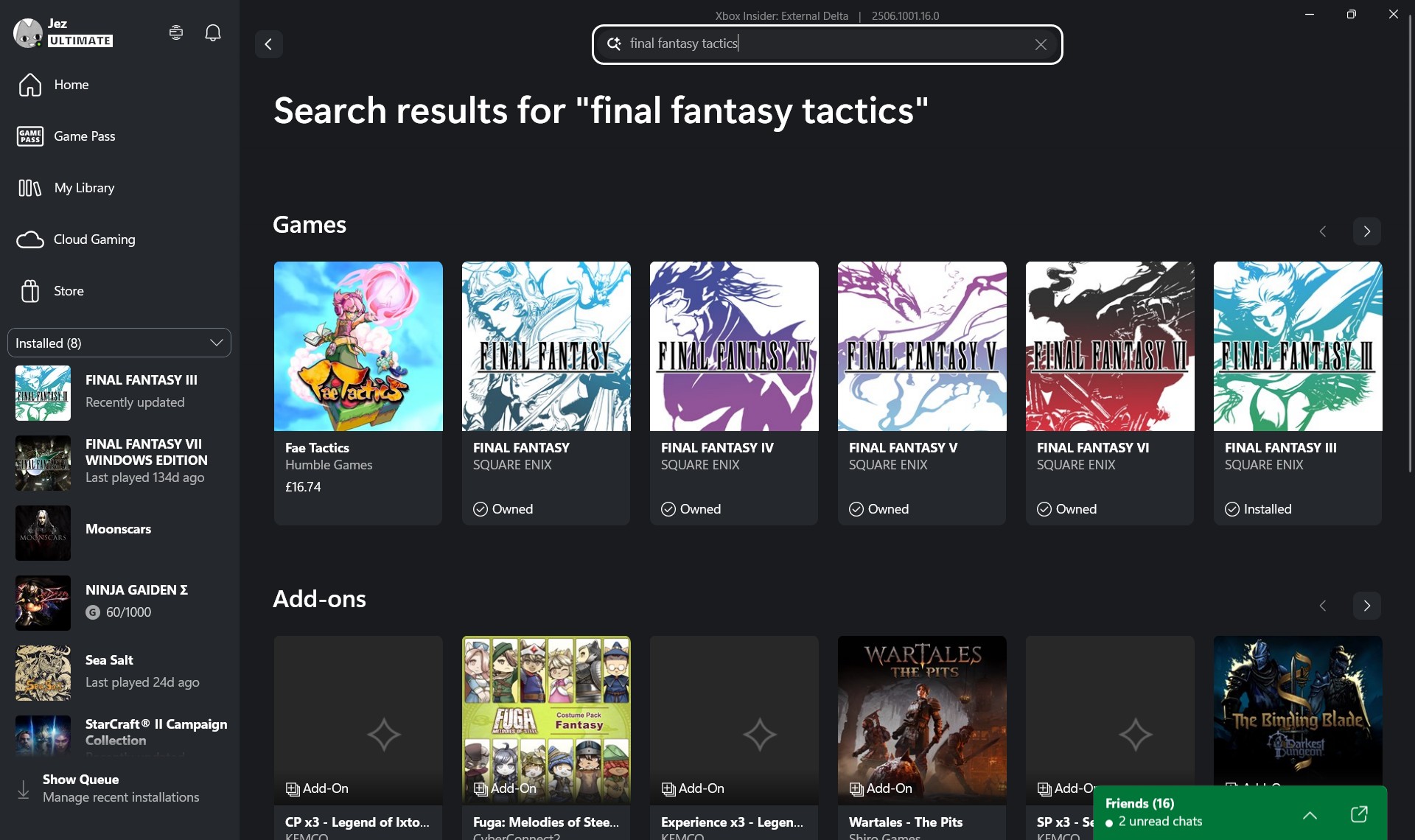 No FF Tactics on the Xbox PC store