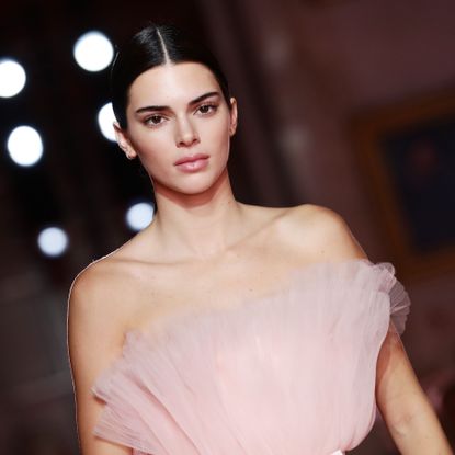 rome, italy october 24 kendall jenner walks the runway during the giambattista valli loves hm show on october 24, 2019 in rome, italy photo by vittorio zunino celottogetty images