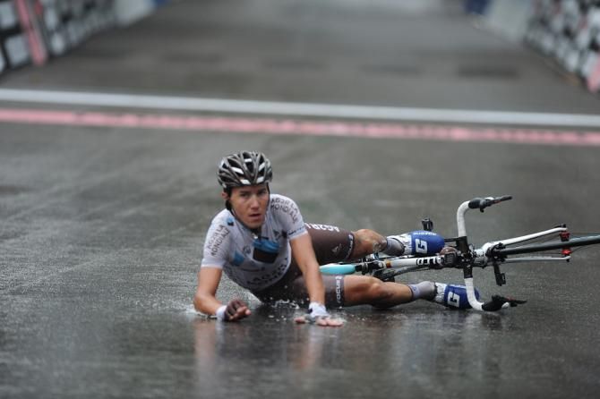 Domenico Pozzovivo (Ita) crashed at the finish