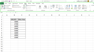 How to calculate a moving average with Microsoft Excel