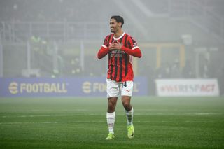 Manchester City target MILAN, ITALY - NOVEMBER 30: Tijjani Reijnders of AC Milan gestures during the Serie A match between AC Milan and Empoli at Stadio Giuseppe Meazza on November 30, 2024 in Milan, Italy. (Photo by Giuseppe Cottini/AC Milan via Getty Images)