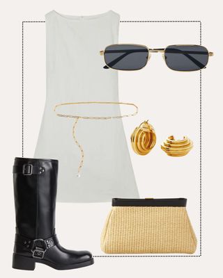 What to wear to Coachella: Little white dress + wedge heels