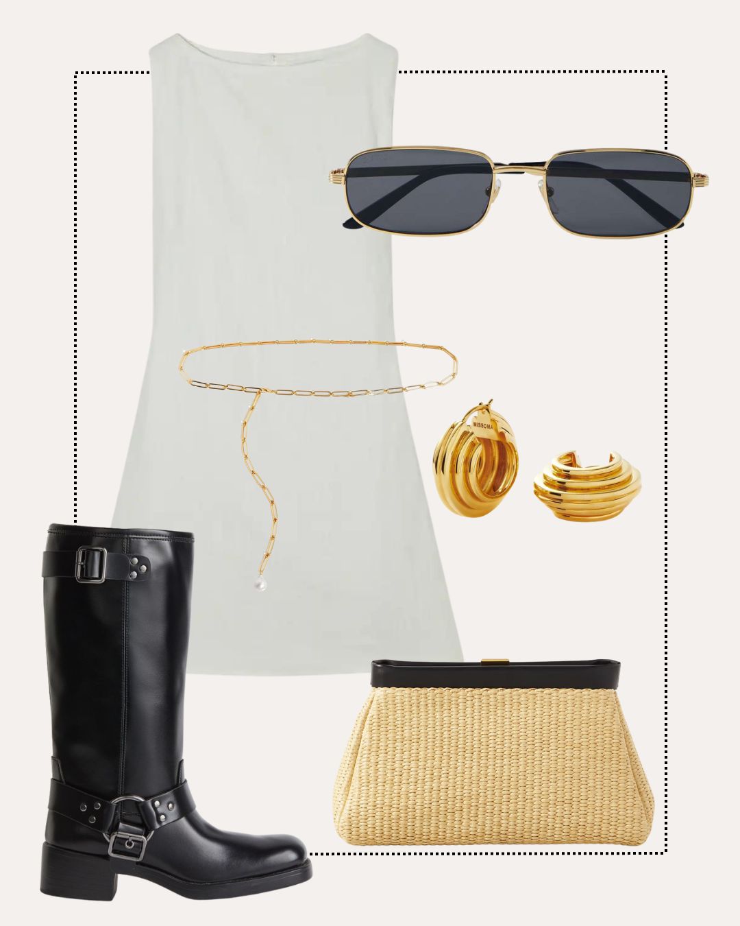 What to wear to Coachella: Little white dress + biker boots