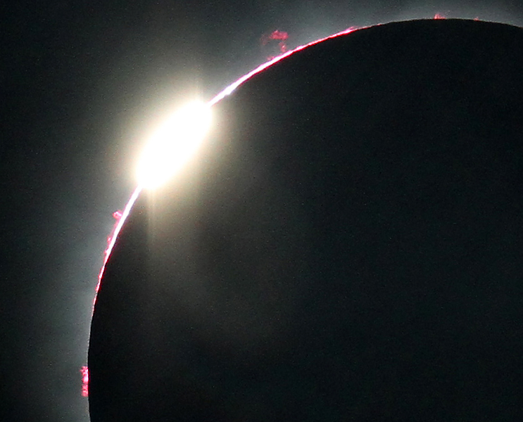 Close-up of the second diamond ring from total solar eclipse of July 11, 2010.