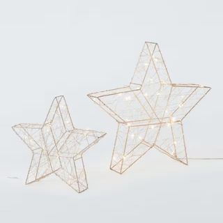 John Lewis Micro LED Wire Star, Gold