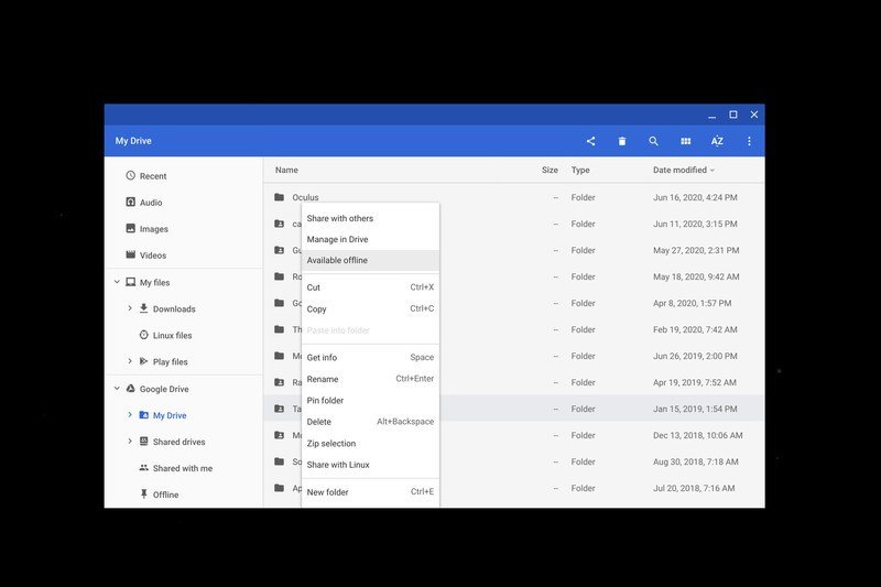 Chromebook Files Google Drive Screenshot