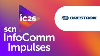 The SCN InfoComm Impulses banner with Crestron logo. 