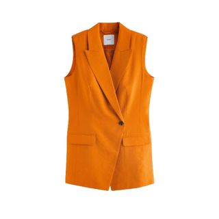 Next Orange Sleeveless Blazer 