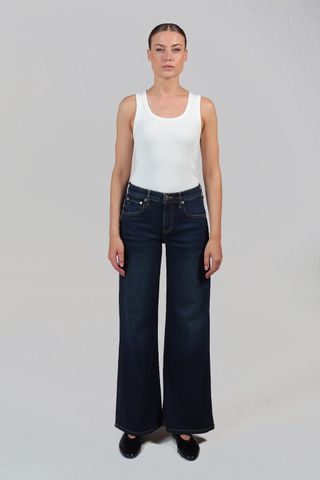 Romi Mid Rise Wide Leg - Storm Chaser