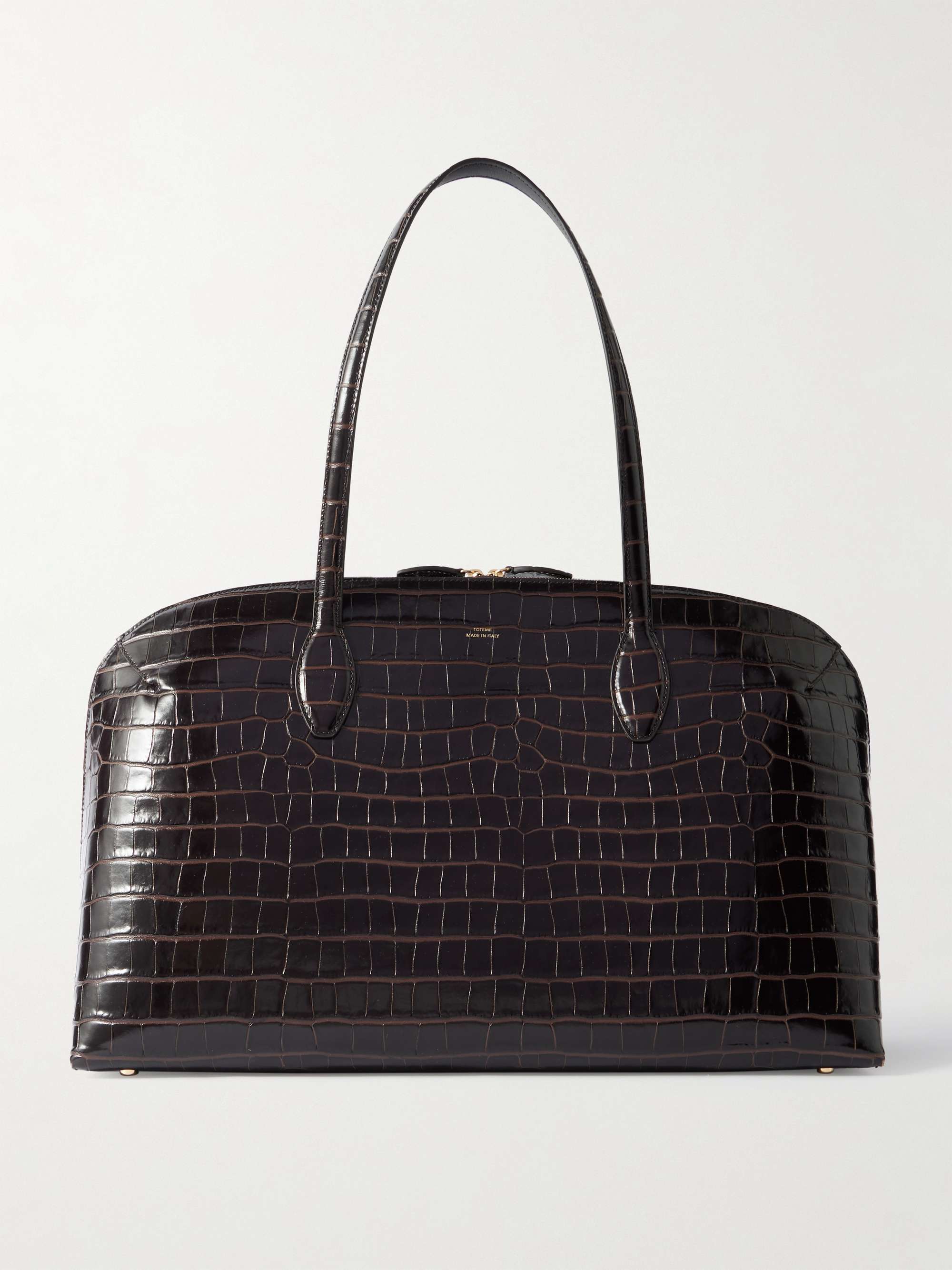 Croc-Effect Leather Tote