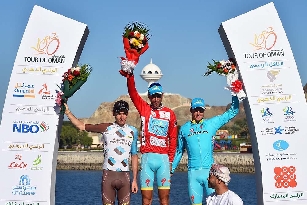 The final podium of the 2016 Tour of Oman