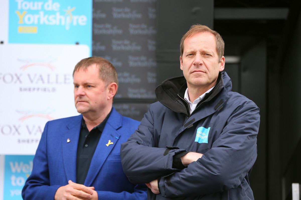 Gary Verity and Christian Prudhomme observe