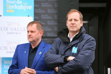 Gary Verity and Christian Prudhomme observe