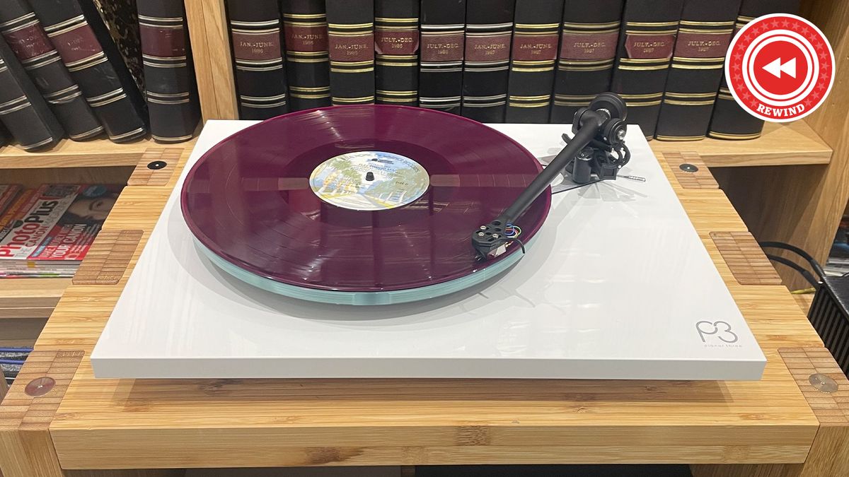 Rega record player with Rewind logo