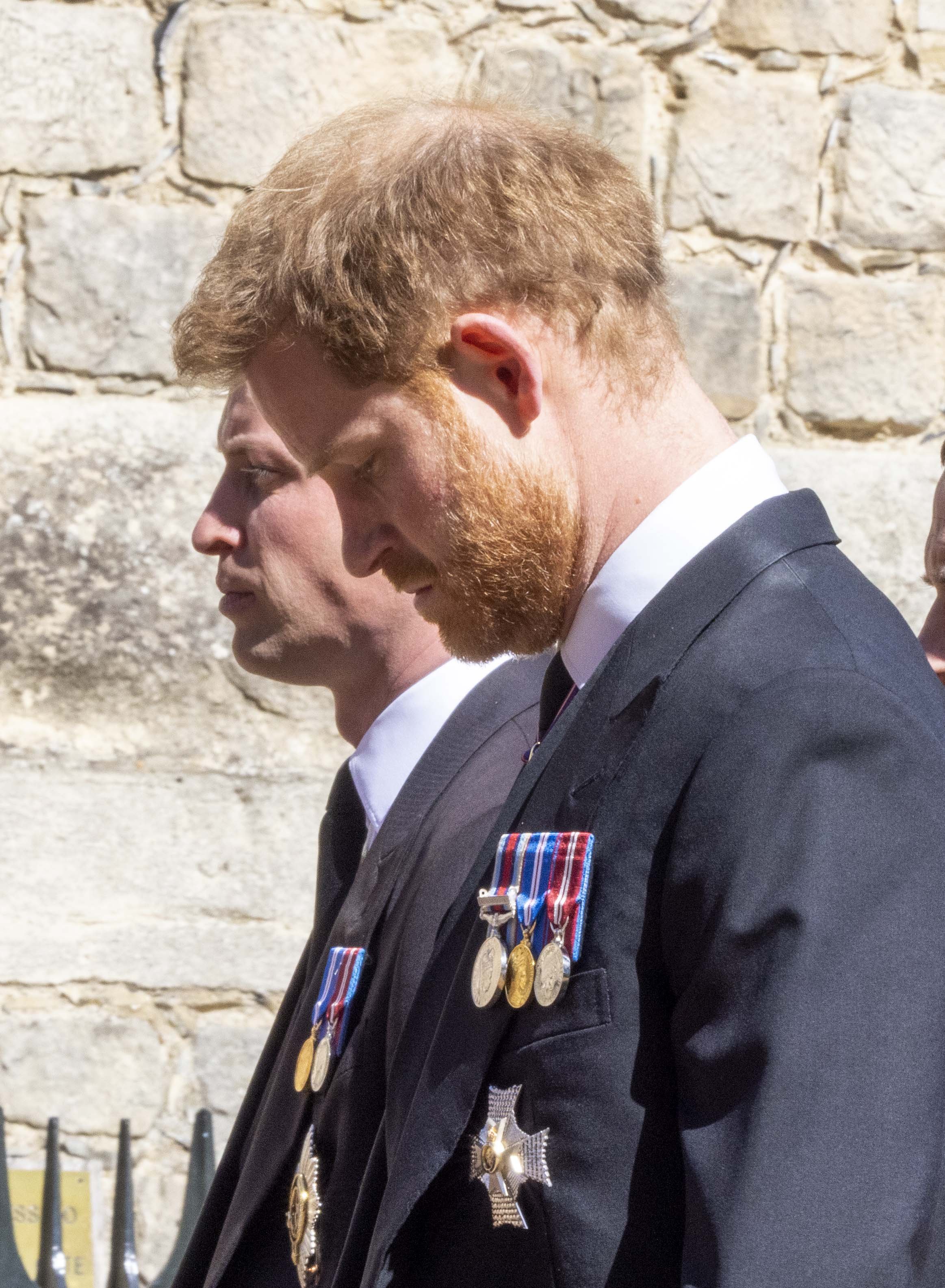 Prince William and Prince Harry at Prince Philip's funeral
