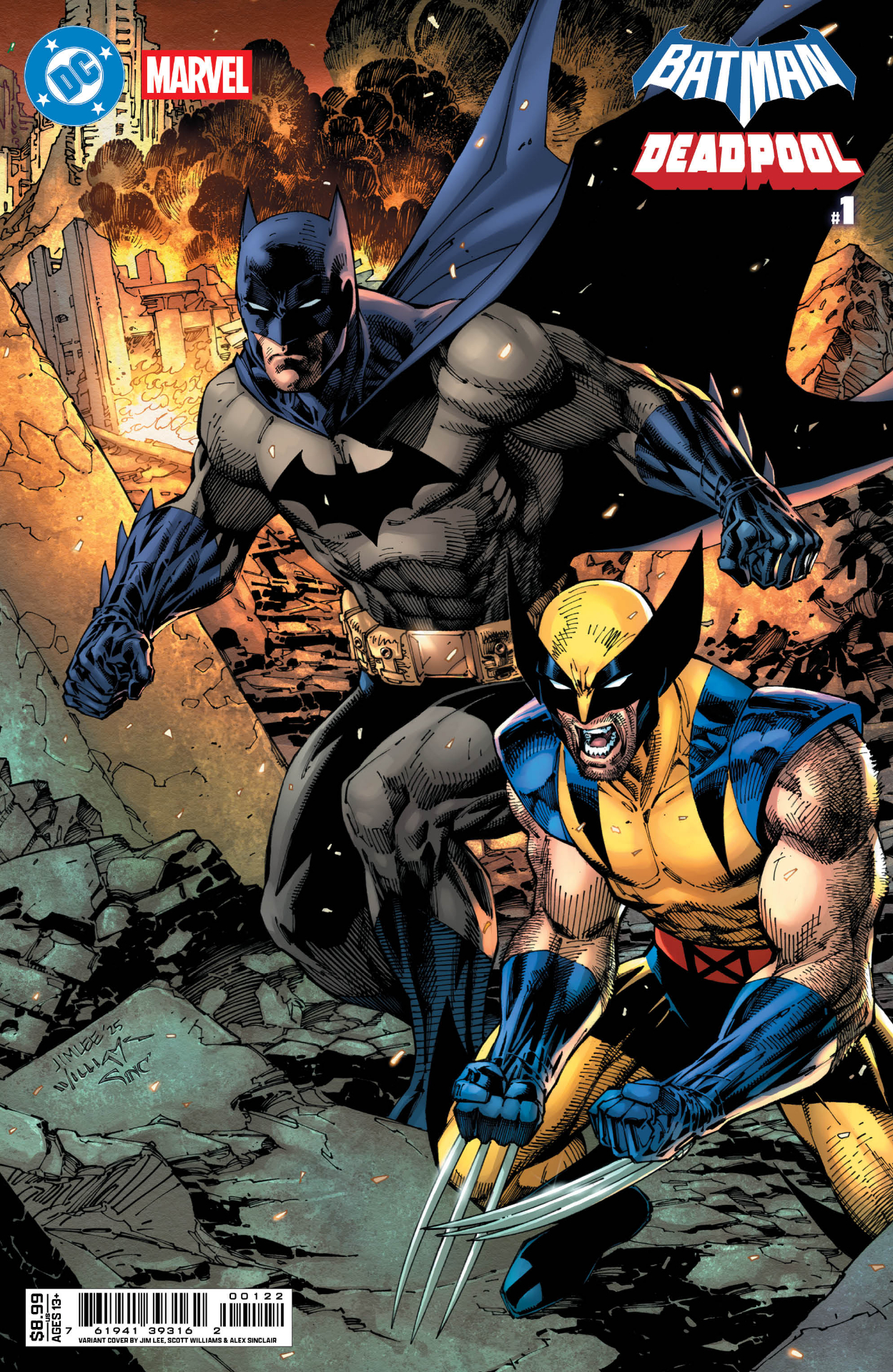 Batman and Wolverine standing together in an action pose