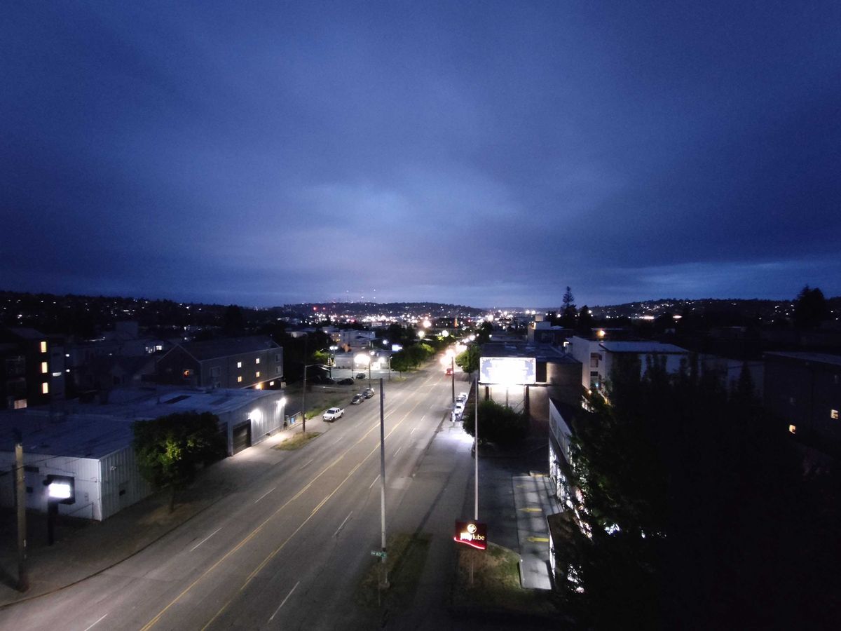 Ultrawide shot at night