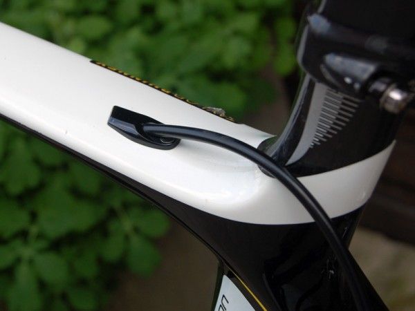 Trek moved the rear brake cable exit point from the side to the top of the top tube for reduced interference with riders' legs.