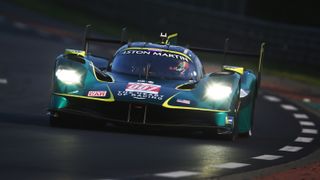 The #007 Aston Martin Thor Team, Aston Martin Valkyrie of Harry Tincknell, Tom Gamble, and Ross Gunn drives during first qualifying