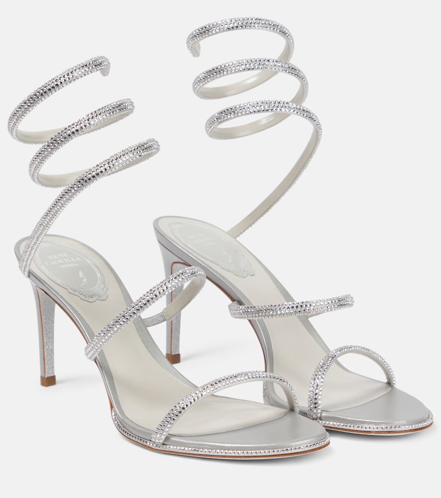 Cleo Embellished Satin Sandals