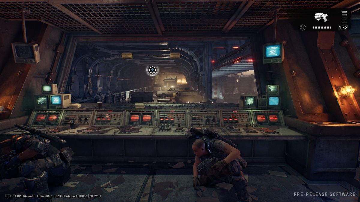A screenshot from our Gears of War E-Day hands-on built on PC.