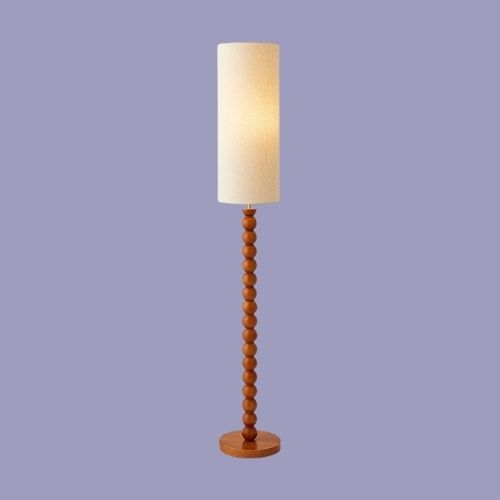 SO'HOME, Wiley Walnut Bobbin Floor Lamp With Tall Linen Shade