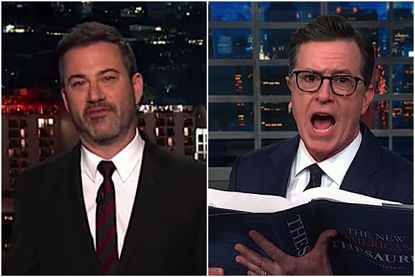 Stephen Colbert and Jimmy Kimmel recap Barr's testimony